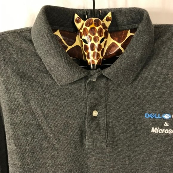 Lands' End Polo Microsoft DELL logo 100% Cotton L - Picture 3 of 6